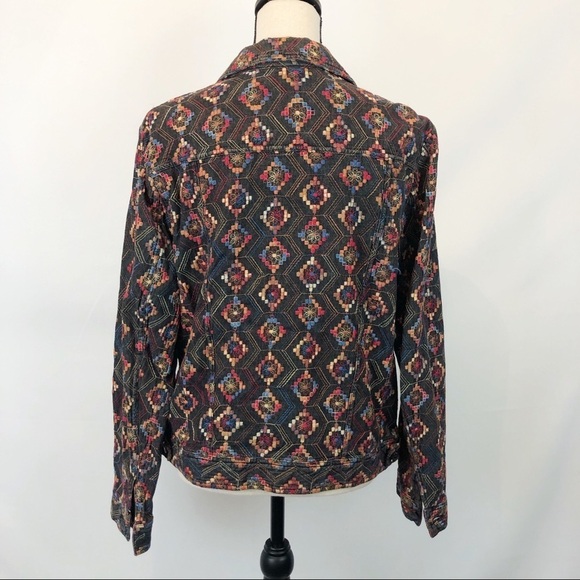 Coldwater Creek Multi Colored Tribal Print Embroidered Jacket Medium - Picture 7 of 8